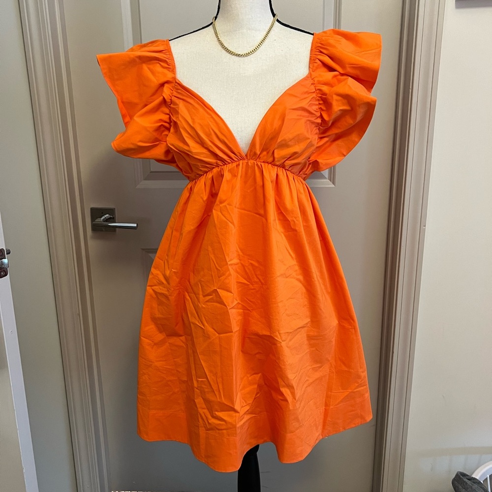 Orange ruffle dress